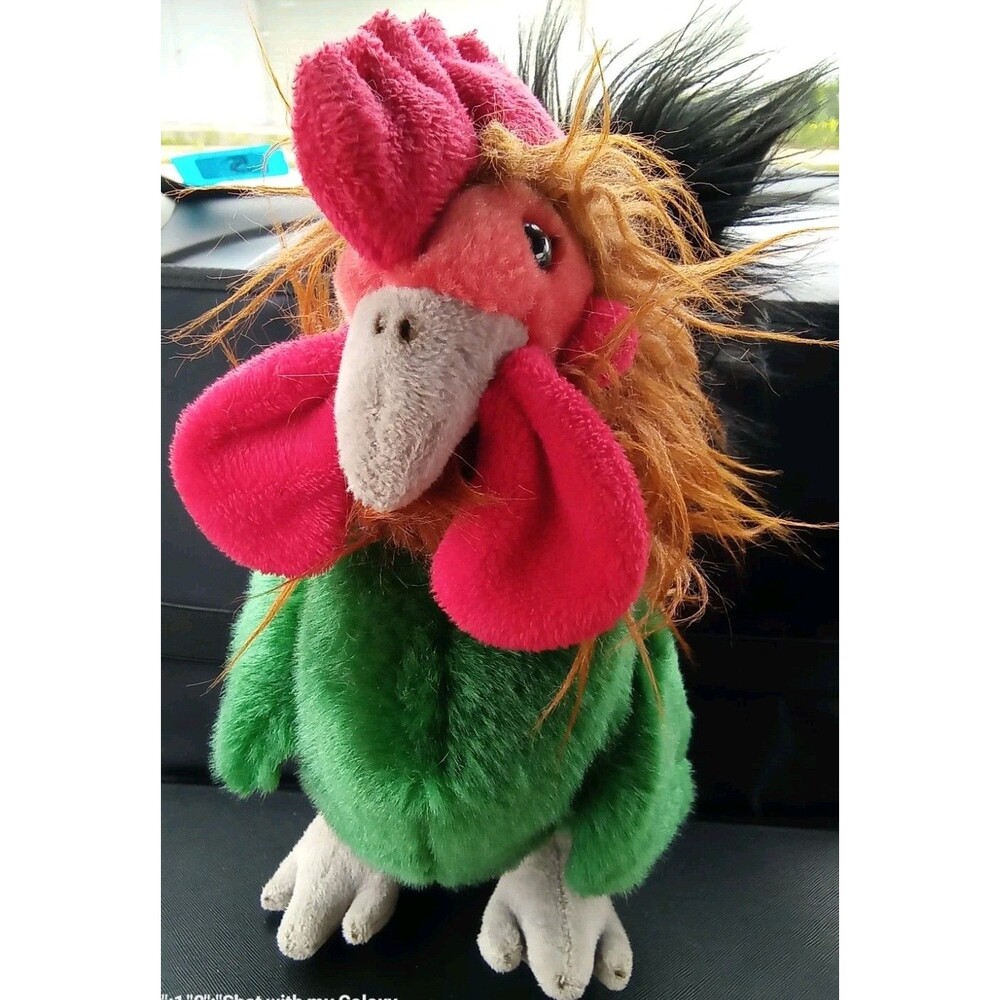 Hands on Ganz Heritage Collection Rooster Plush Stuffed Animal Green Chicken